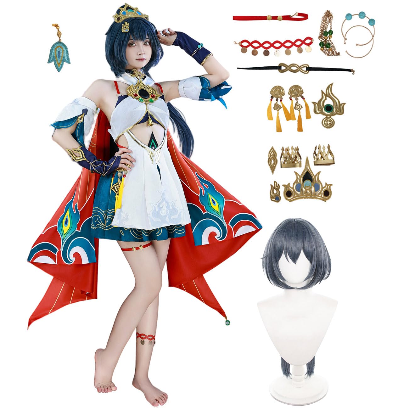 52品質良い!店舗お勧め!崩壊 スターレイル雲璃コスプレ ウンリ衣装 同人服 『ウイッグ付き 小物付き 耳飾り付き 髪飾り付き 全アクセサリー付き』 フルセット 仙舟 コスチューム 萌え 日常 文化祭