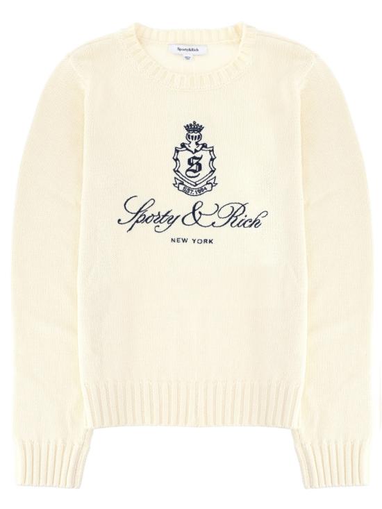 SPORTY & RICH Men Sweater WS06566205WH37 ECRU IVORY