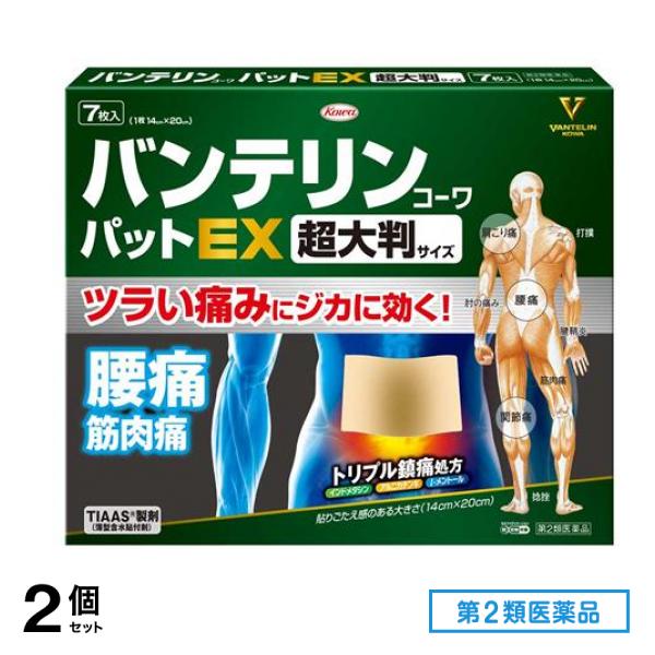 第２類医薬品 バンテリンコーワパットEX 超大判サイズ(14×20cm) 7枚 2個セット