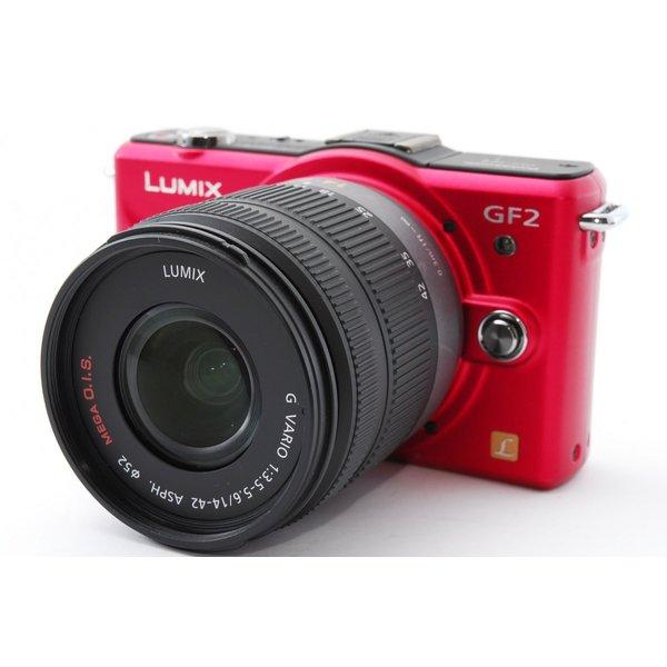 【中古】パナソニック Panasonic DMC-GF2 レンズキット レッド 美品 SDカード付き