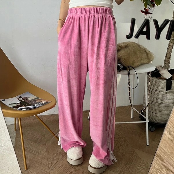 在庫一掃！パンツ ボトムス スウェット ジャージ ウェストゴム ベロア ズボン レディース