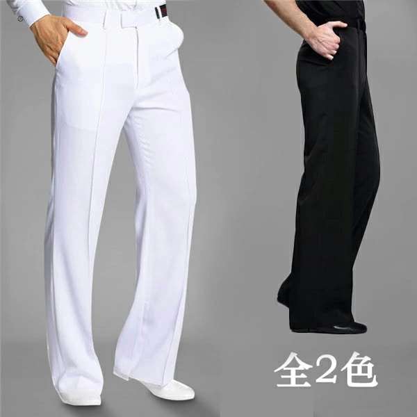 男性社交ダンス衣装 ズボン 競技着 モダン 無地 メンズ ラテンダンス用ズボン 男性用 ダンス衣装 ズボン ダンスズボン 社交 練習着 ワルツ ステージ 衣装 カウボーイダンス 演出着 コンクール 白