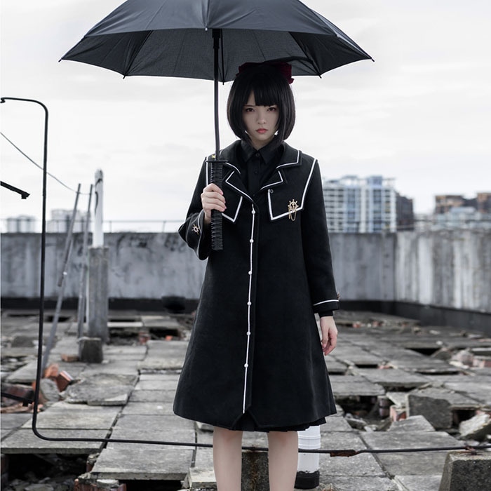 コート レディース セーラー服 ロリータ スクールコート JK 高校生 ウール アウター 学生 女子 ウールコート 可愛い 厚手 オリジナル 大きいサイズ 春 秋 冬 秋冬冬服 韓国ファッション シン