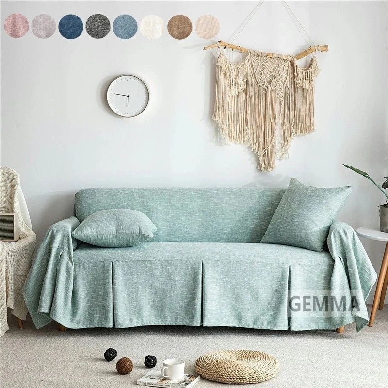 ソファカバー 無地 一体型 マルチカバー 風 滑り止め 防塵用 ペット 爪とぎ傷の保護 水洗い