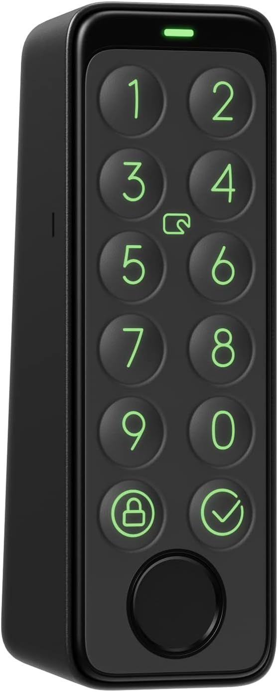 SwitchBot 指紋認証パッド 暗証番号 指紋認証 スマートホーム - スイッチボット スマートロック オートロック ドアロック カギ 防犯 Bluetooth ワイヤレス カードキー付き 盗難防