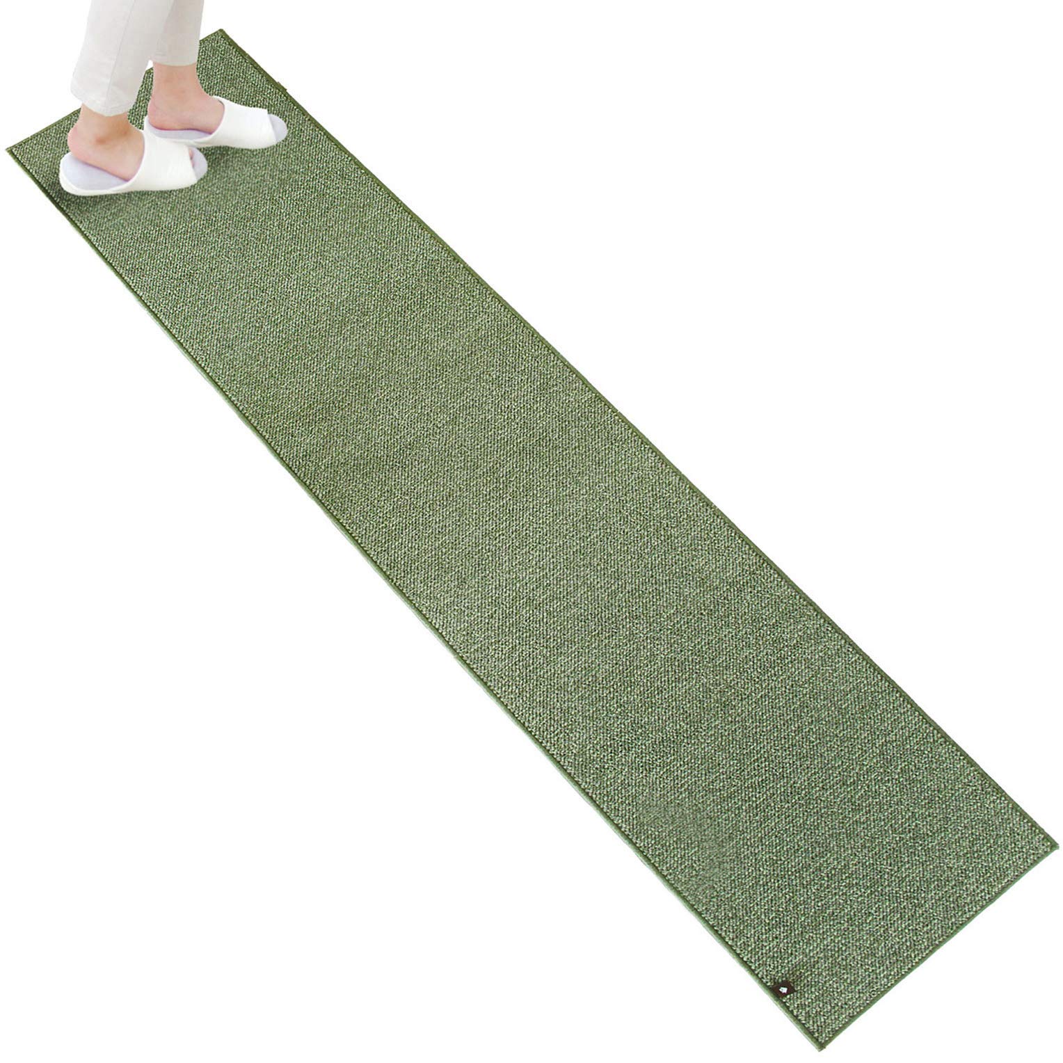 オカ(OKA) PLYS base (プリスベイス) キッチンマット 約45cm×250cm グリーン(日本製 洗える 北欧)