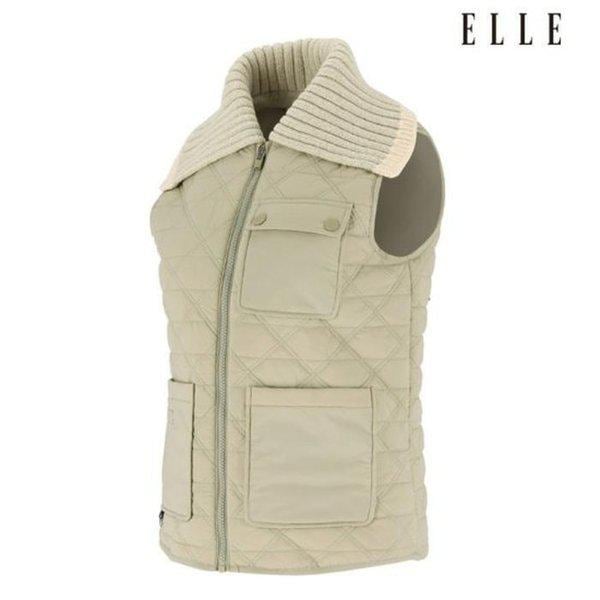 セーブゾーン01 女性 ニット襟 ダイヤ キルティング パディング ベスト 6J81451 740 (44881691)
