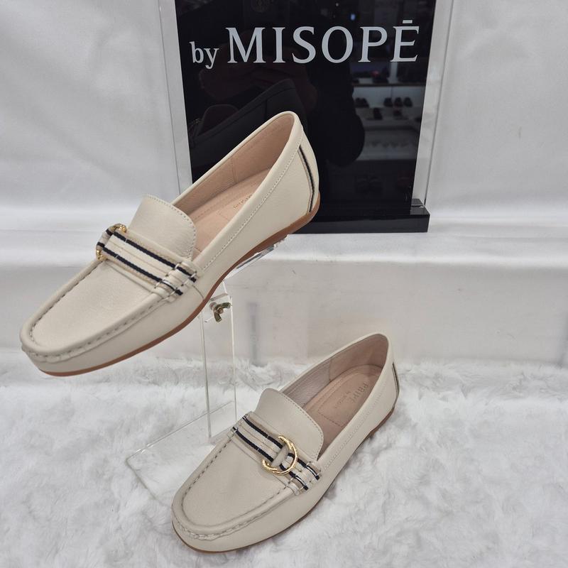 By 女性 ゴールドリング ローファー 112HT339TI002 IVORY 1 JJ