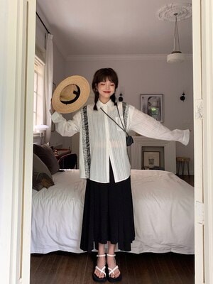シャツ ブラウス カットソー レディース 長袖 バイカラー 存在感 透け感 モード クール 大人可愛い きれいめ カジュアル 大人 ペイズリー 春 夏 秋 ママ デート お出かけ ホワイト トップス