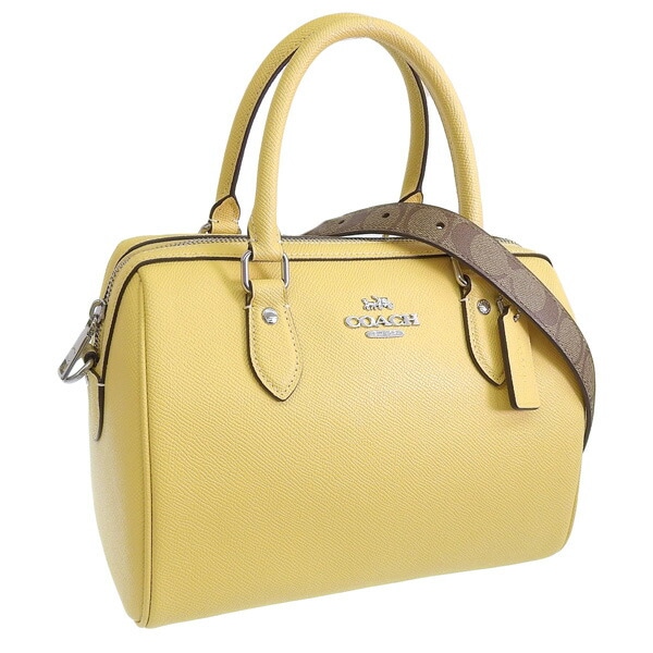 コーチ バッグ レディース 2WAY ショルダーバッグ ハンドバッグ アウトレット イエロー ローアン サッチェル シグネチャー キャンバス ディテール CH322SVS9V COACH