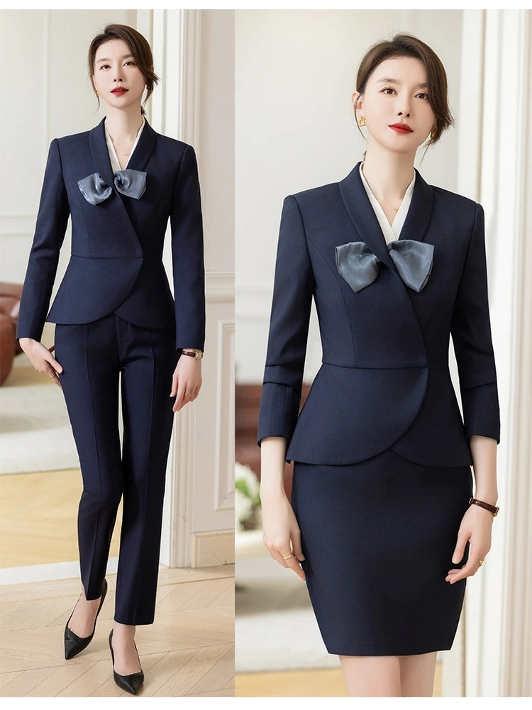 職業用 女性 スーツ 導入 美容院 店前 気質 春秋 8052