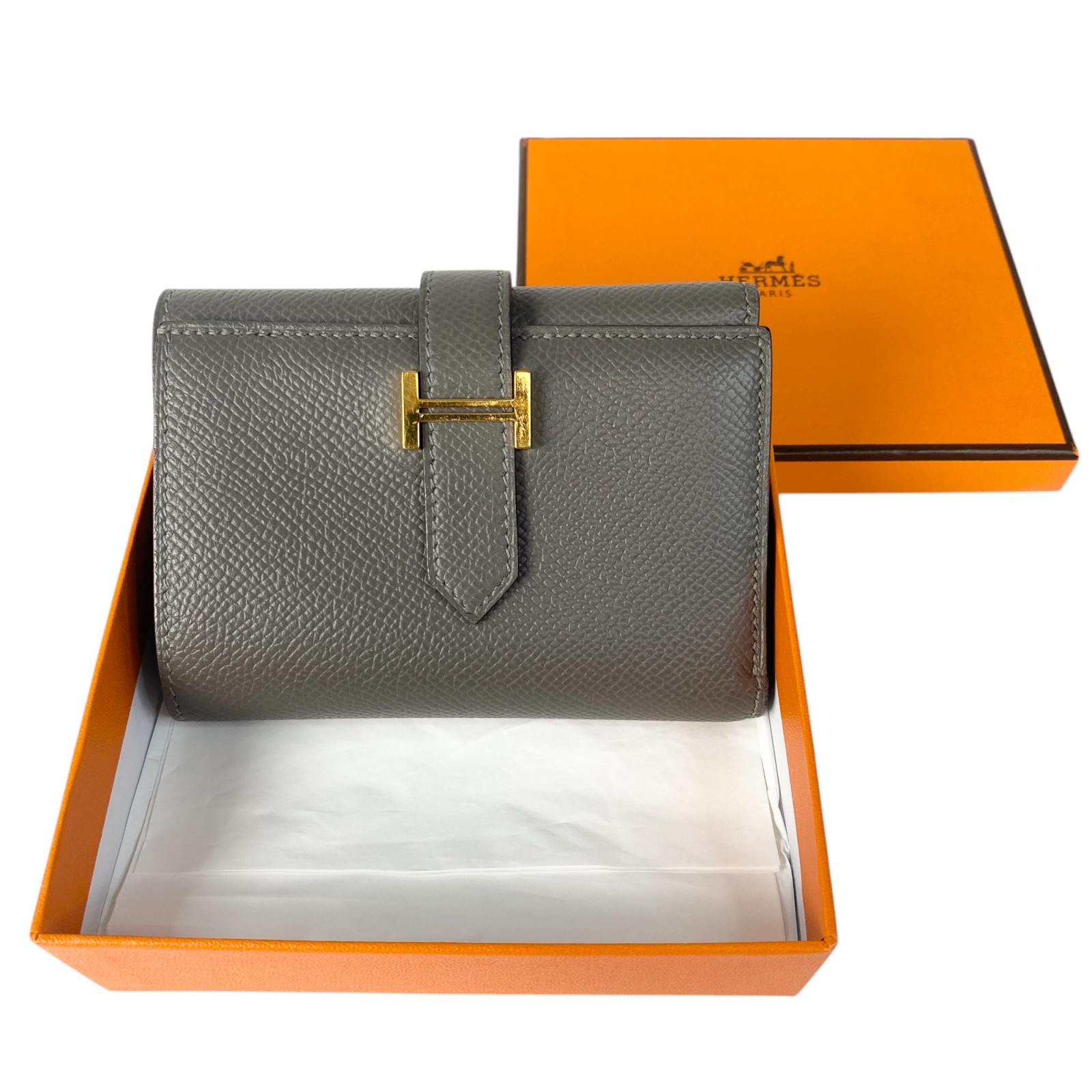 エルメス HERMES レディース べアン コンビネ グリメイヤー 折り畳み 財布