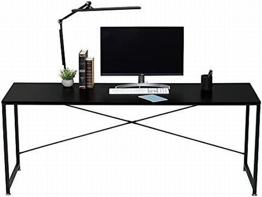 シンプル ワーク デスク（180センチ）パソコンデスク ゲーミングデスク(黒)