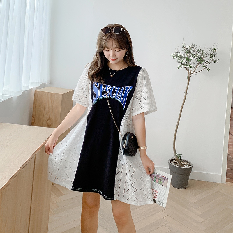 ワンピース 大きいサイズ 半袖 春夏 韓国 妊婦 マタニティ ゆったり きれいめ 3l 4xl 5l