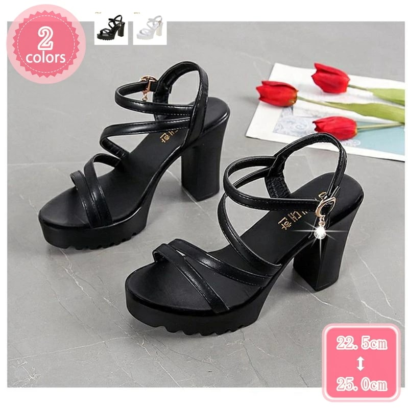 500円OFFクーポン サンダル ハイヒール ヒール10cm 太ヒール アンクルストラップ 厚底 ストーム付き 安定感 小さいサイズ 大きいサイズ レディース 靴 女性 春夏 疲れない かわいい 歩き