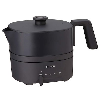 他サイト： シロカ おりょうりケトル ちょいなべ [丸洗い可/温度調整機能/容量1L/電気ケトル] SK-M151 ブラックの商品画像