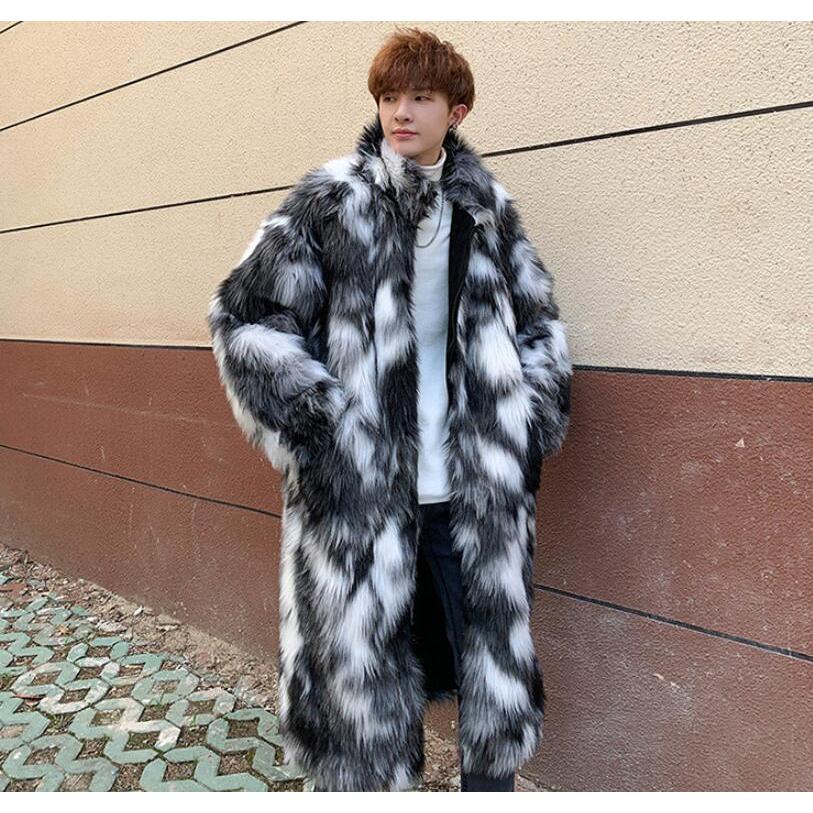 メンズ 大人気 毛皮コート お洒落 厚手 秋冬 ジャケット フェイクファー ロング丈 メンズ フェイクファーコート 防寒 大きいサイズ 軽量 暖かい 冬服 M-3XL 6,123円