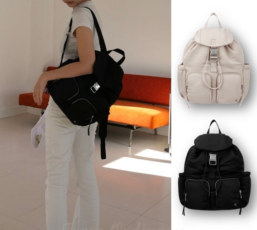 Satin Nylon Flap Backpack (4K3214G)