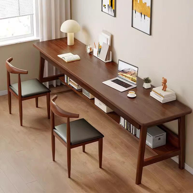 長いテーブルインターネットセレブリティ長方形のオフィスデスク家庭用ダブルデスクモダンシンプルシンプルコンピューターデスクソリッド木製レッグワークベンチ