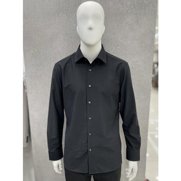 メンズ四季アイロン不要リンクルフリーブラックシャツブラックワイシャツ_JK_3