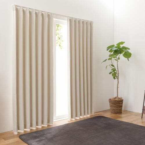 ユニベール 防炎・遮光性カーテン ステイシー 幅150×丈178cm 1枚入 アイボリー