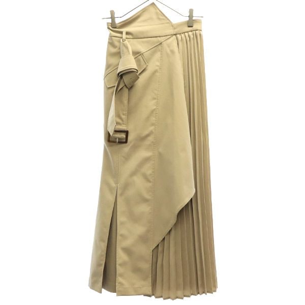SWFS214150 マキシ丈 ナロースイッチング スカート ベージュ レディース