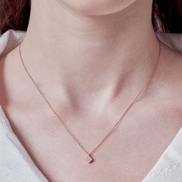 [silver925] flory cubic necklace おしゃれ アイドル愛用ブランド 韓国人気 韓国ファッション