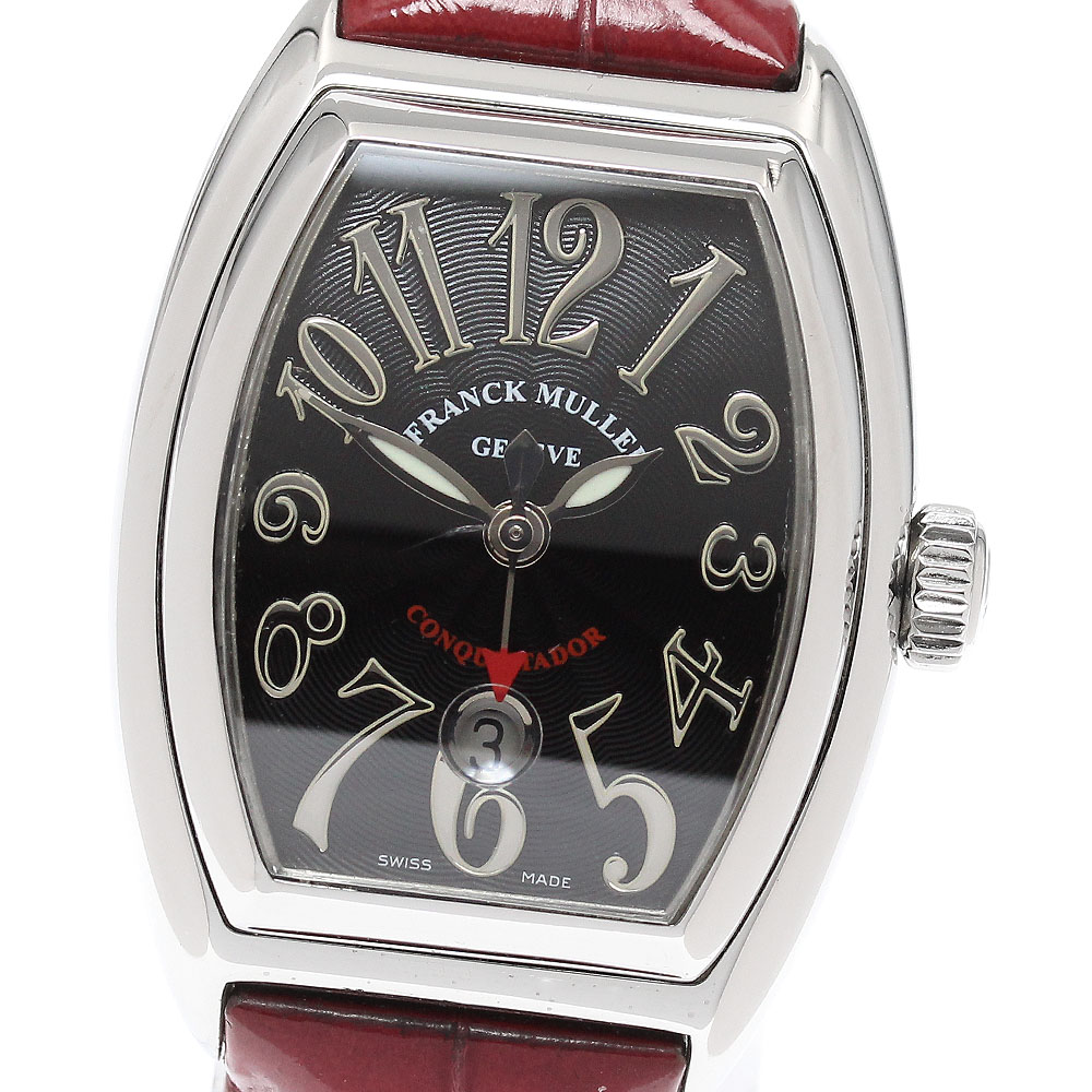 フランクミュラー FRANCK MULLER 8002LSC コンキスタドール デイト 自動巻き レディース 箱・保証書付き_948386【中古】