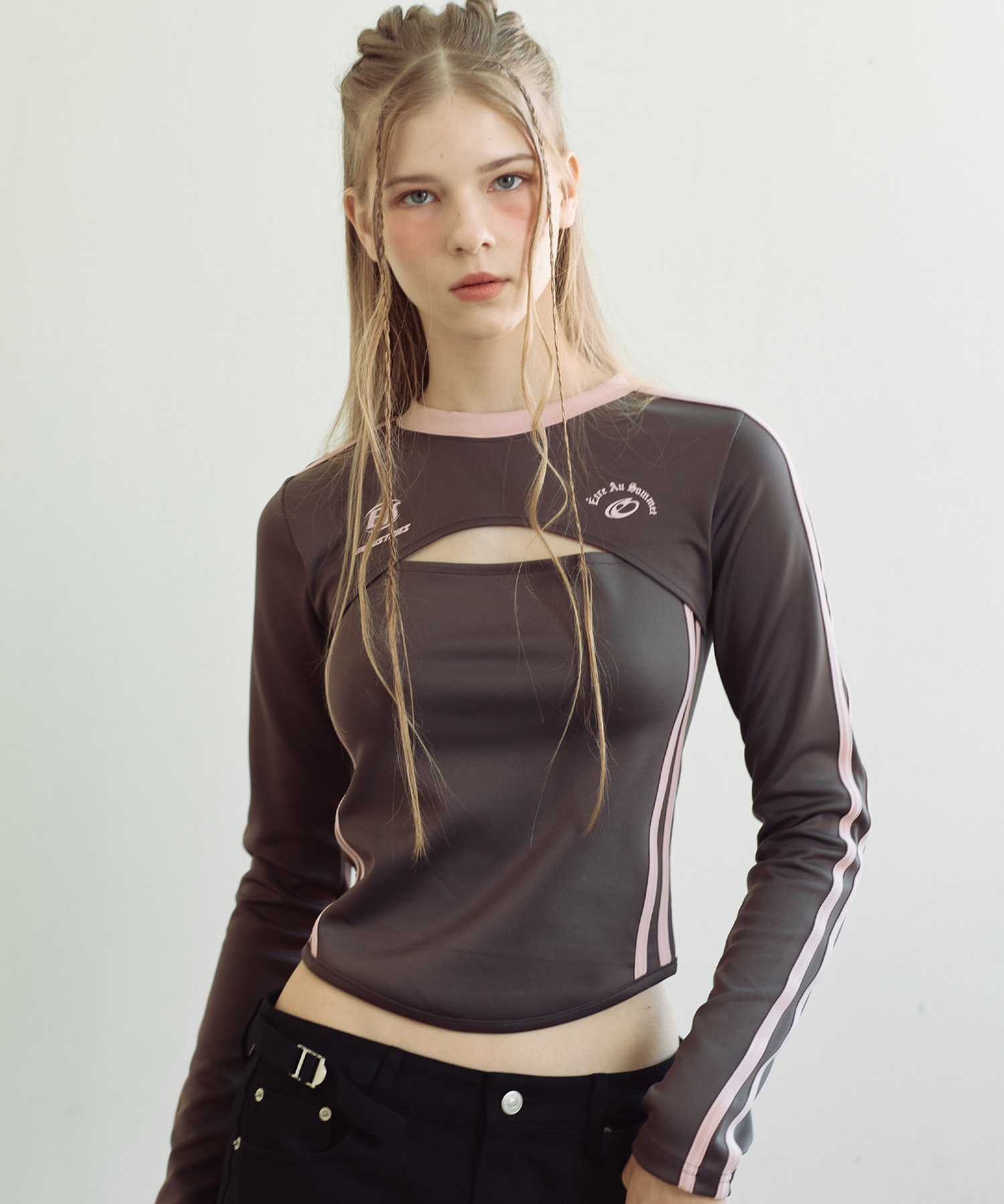 スポーティ ライン ロング スリーブ (ブラウン)