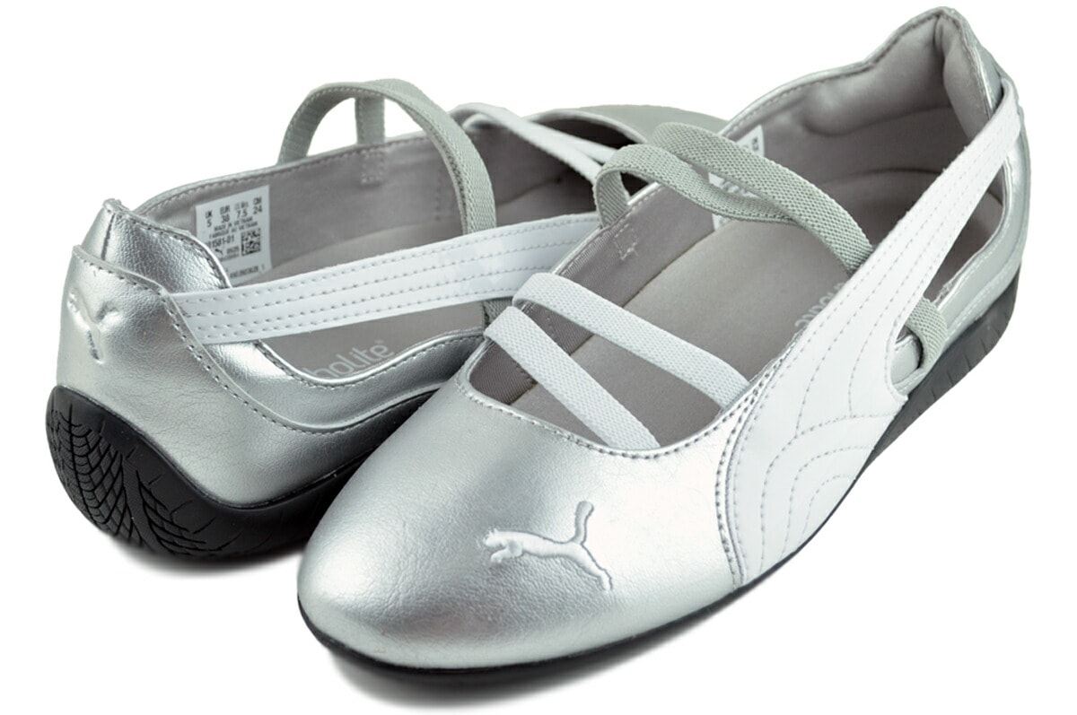 スピードキャット バレエ メタリック ウィメンズ シルバー ホワイト 401581-01