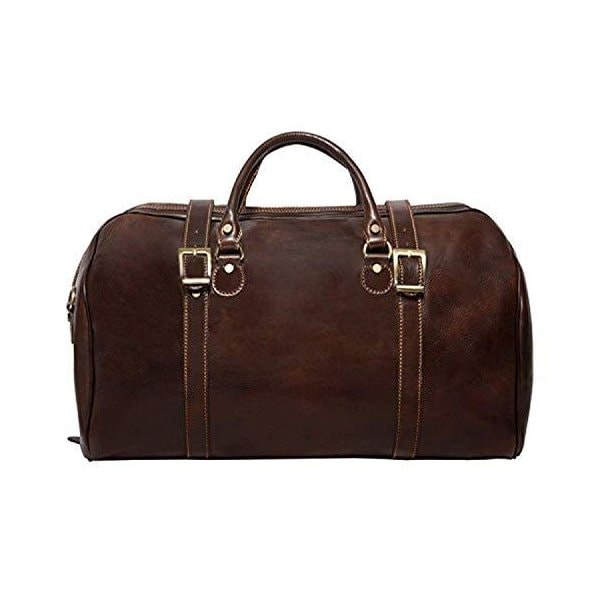 Women s Italian Leather Duffel Bag Carry-on Size Tourist Weekender Case 並行輸入品