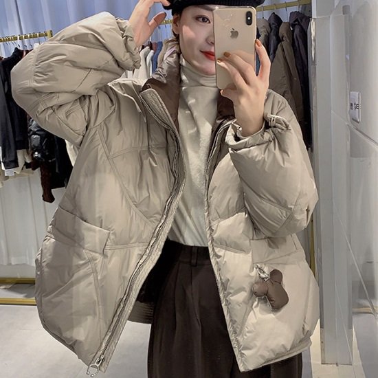 【取寄：納期2週間】ダウンジャケット レディース ショート丈 かわいい アウター コート ジャケット おしゃれ ダウンジャケット ダウンコート ゆったり 体型カバー ダウンジャケット レディース