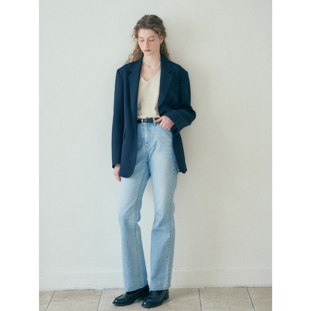 ファブリコロジーレモンセミブーツカットデニムパンツ 2color