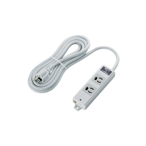 エレコム 電源タップ 雷ガード 抜け止めコンセント 2個口 3Pプラグ マグネット付き 3m グレー T-WRMK3230LG/RS