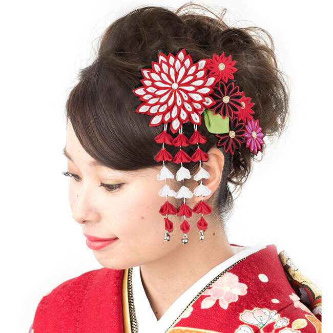 髪飾り W23- 成人式 つまみ細工 袴 髪飾り 卒業式 はかま かみかざり コーム 10,032円