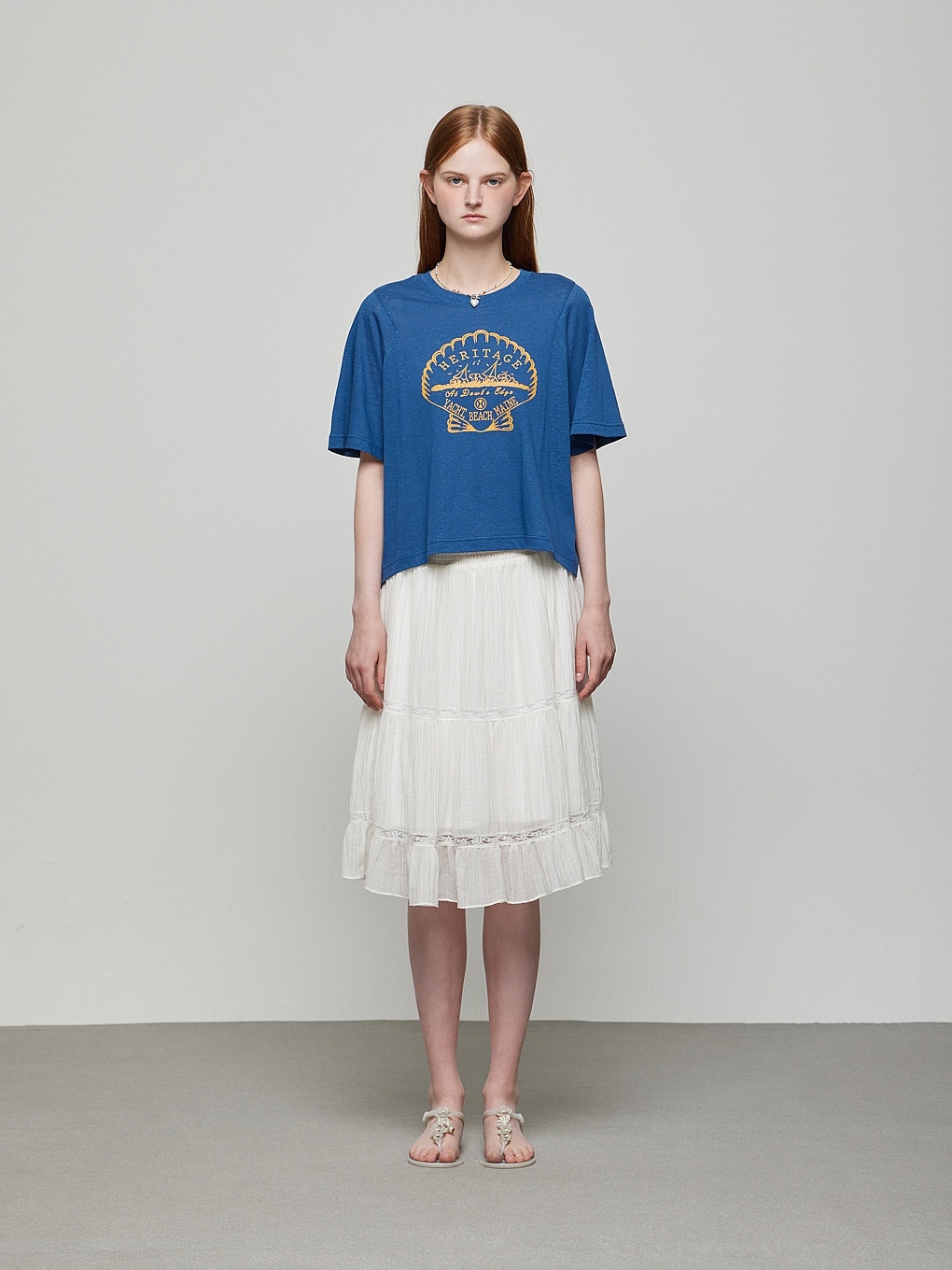 DEWL プリント リネン Tシャツ