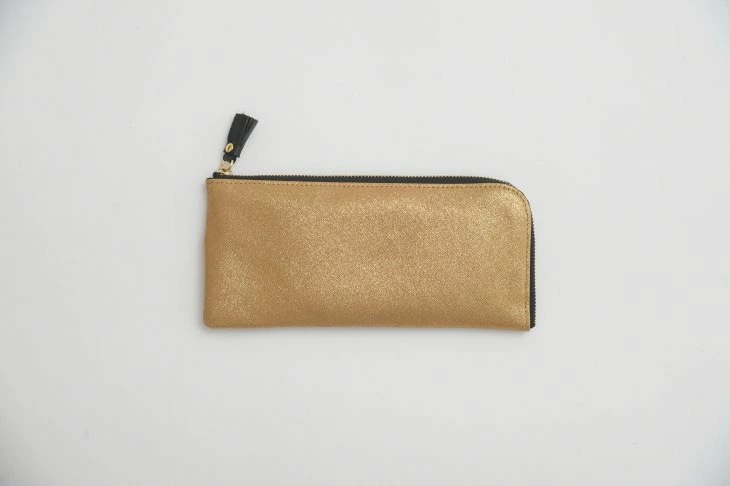 POMTATA (ポンタタ) HAK L Zip Long Wallet (gold)
