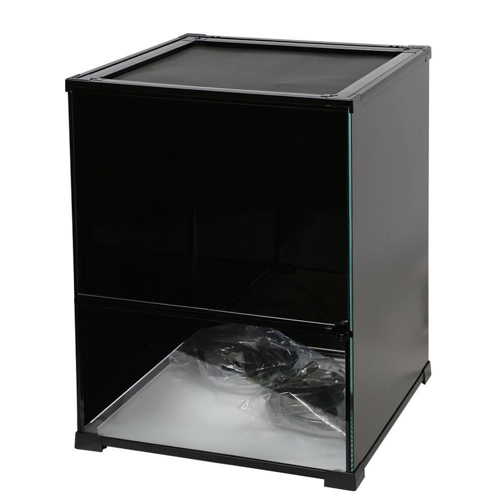 爬虫類ケージ　テラスペース　４５ｘ４５ｘ６０ｃｍ　バックスクリーン３面貼付済み　穴２つあり　ドレン付き　爬虫類　両生類　飼育ケージ　テラリウム　ＣＲＣ17―15―05―40―00