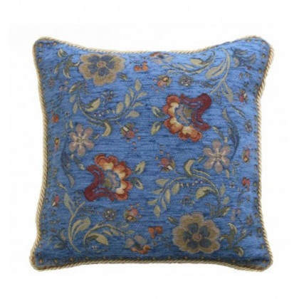 ベイス イタリア製 ジャガード織 イスタ クッション中身付き1個 ターコイズ FK68S011