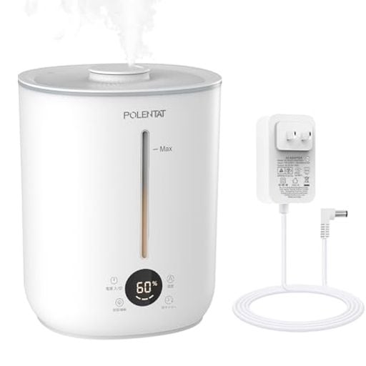 POLENTAT 加湿器 タンク一体型 大容量 2.8L 上から給水 絶対水漏れしない お手入れ簡単 フィルターなし 自動湿度調整 液晶ディスプレイ アロマ 卓上 静音 6-10畳 省エネ タイマー