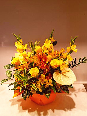 商品ID 1554 アレンジメント　黄色系　生花
