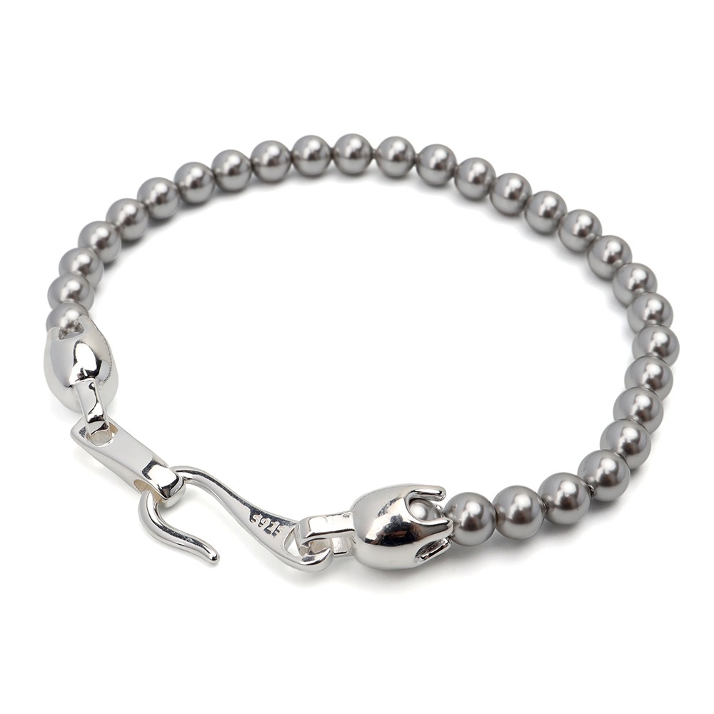 シルバー925 パールブレスレット グレー [cb116]