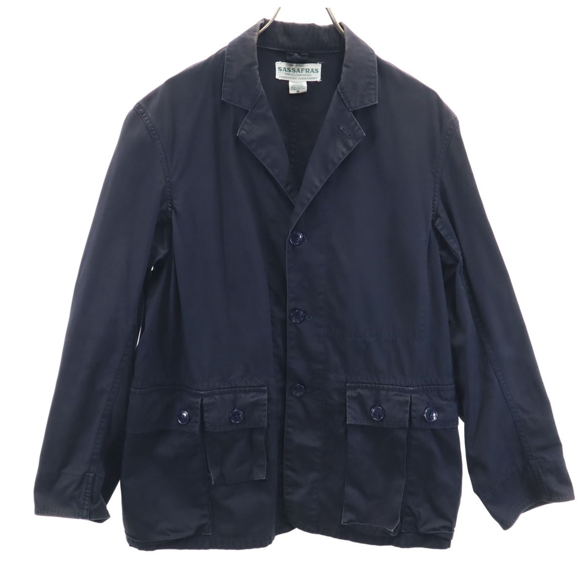 SASAFRAS ササフラス 日本製 ガーデナー テーラードジャケット M ブラック メンズ 古着