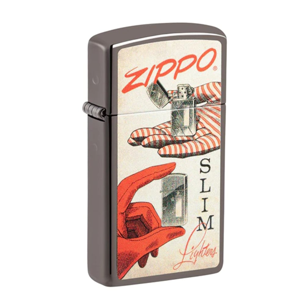 Zippo ジッポーライターレトロ デコデザイン スリム 北米シリーズ 48396 Vintage Style プリンティング