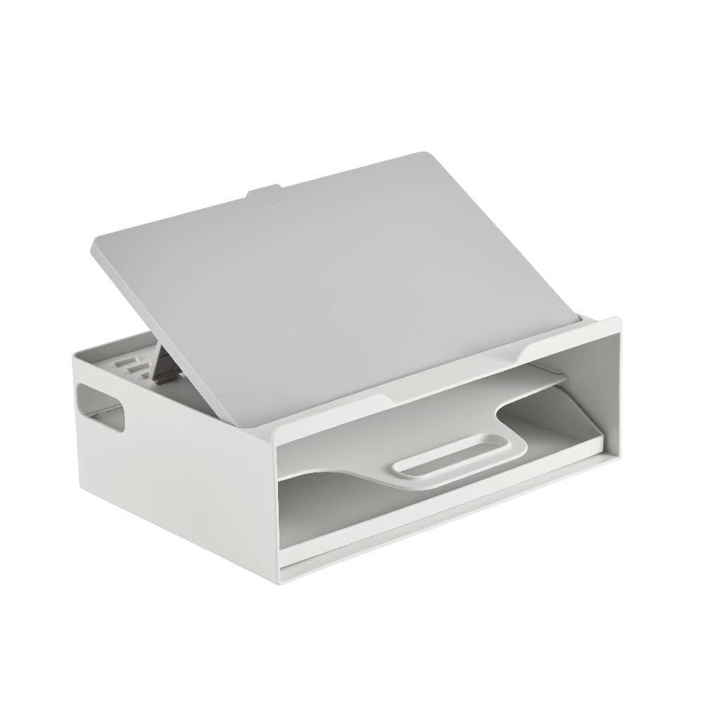 キングジム ノートPCスタンド収納ボックス ポータブルワークベース 「ノッテオン」 白 WB10-W 99854