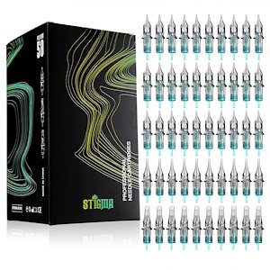 STIGMA Aquamarine Knight Tattoo Cartridge Needles 50pcs Assorted Sizes 0.35mm RL+RM (1203RL 1205RL