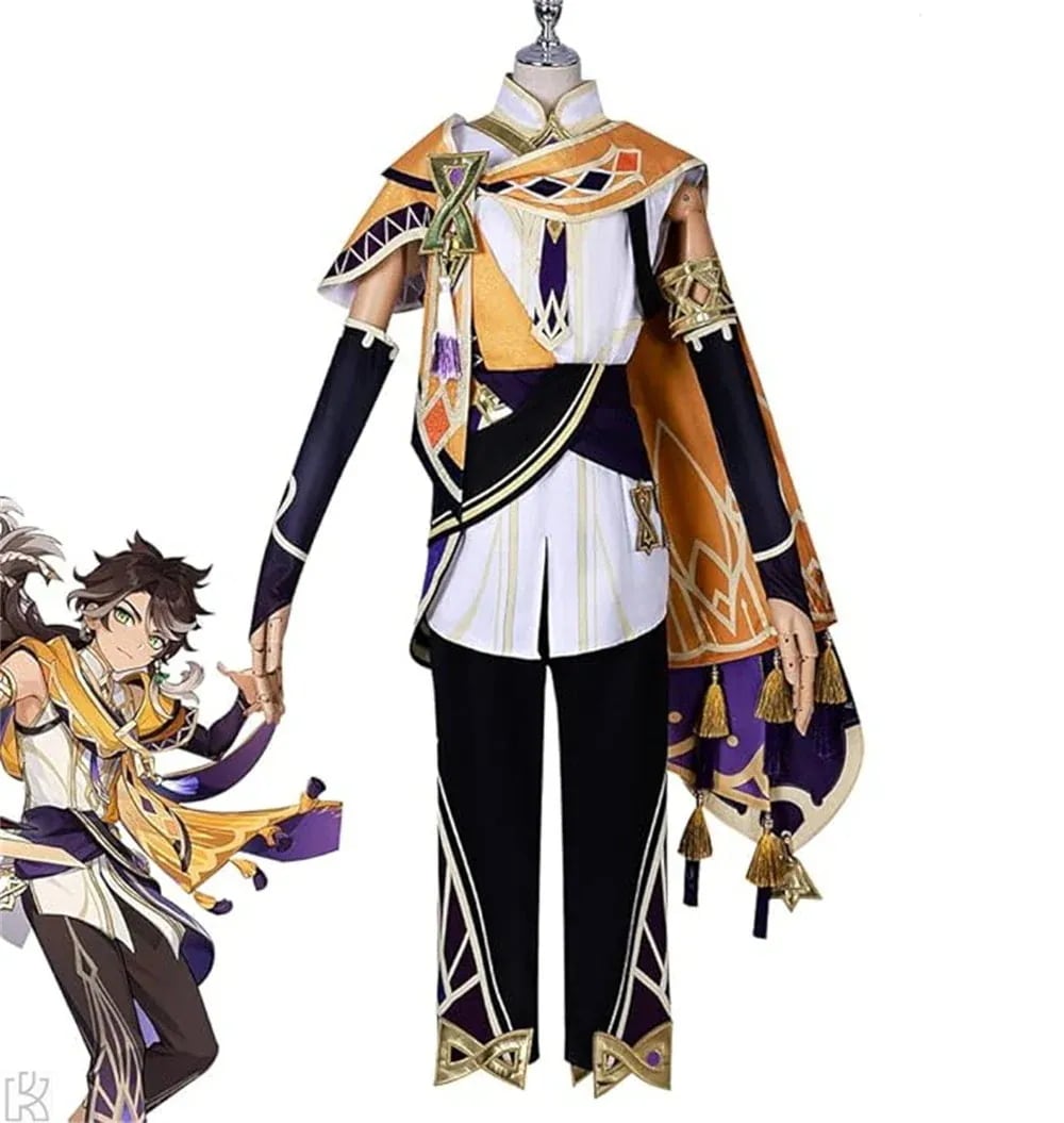 wusuobic[迅速な出荷]原神 げんしん セトス コスプレ 衣装 豪華セット 大人用 仮装 文化祭 ステージ服 コスパ神 ウィッグ付き 聖遺物 ハロウィン クリスマス
