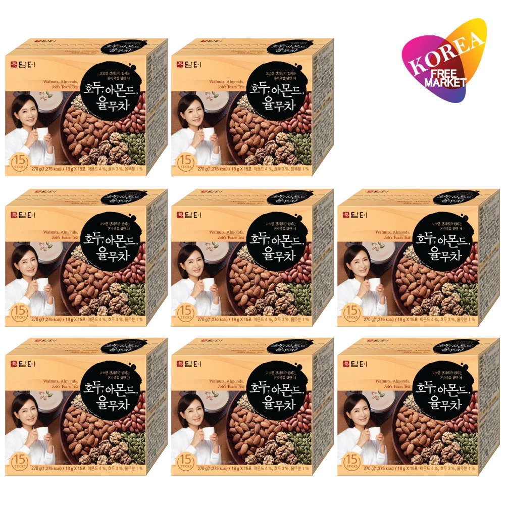 クルミ アーモンド ハトムギ茶 8個セット270g(18g15包) / 韓国 お茶 ユルム茶 スティックタイプ