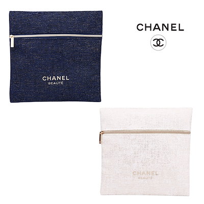 海外コスメノベルティCHANELロゴプレート　ポーチ Qoo10] CHANEL コスメ ノベルティ海外限定商品!! コス
