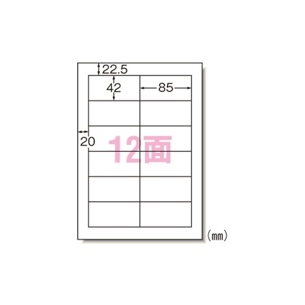 エーワン 1318-28276 PPCラベル A4-12面ミリ